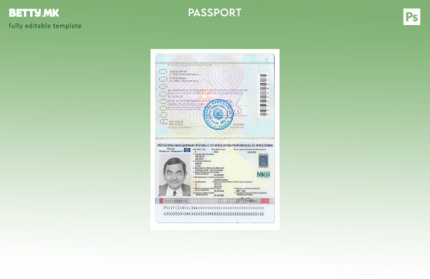 modern style Macedonia passport template
