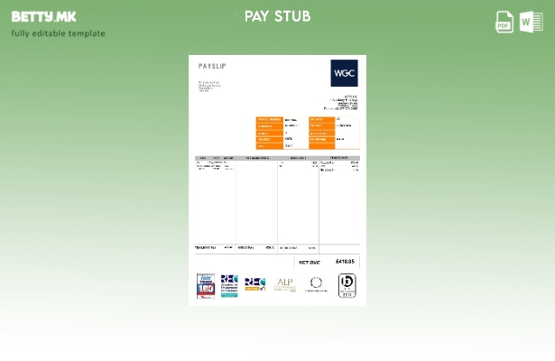 Модерен стил Обединетото Кралство WGC за услуга за чистење шаблон за уплатница