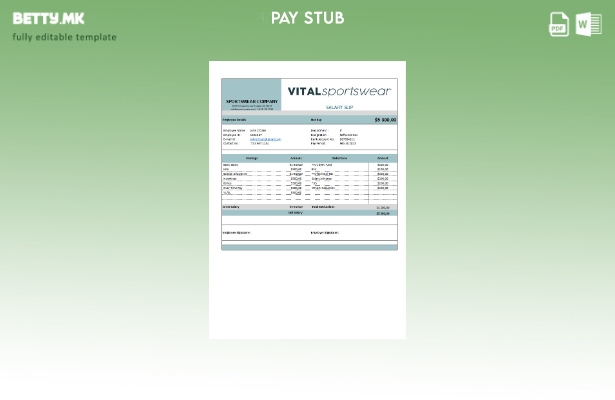 Модерен стил Шаблон за изјава за заработка на компанија за спортска облека