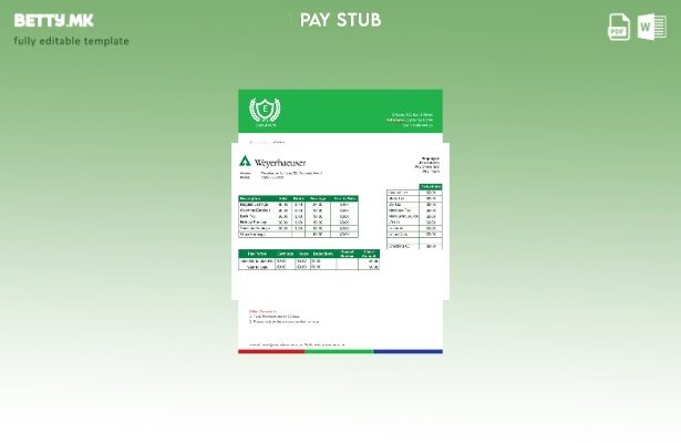 Модерен стил Шаблон за листи за вработени во компанија за шуми и хартија во САД