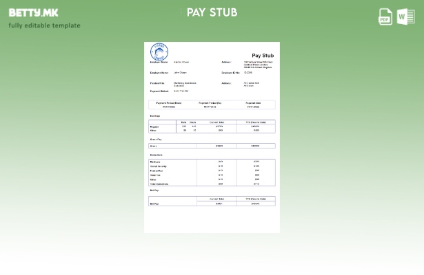 Модерен стил Шаблон за платен список за риболовната компанија