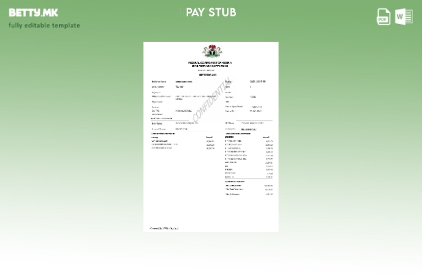 Модерен стил Шаблон за уплатница на вработените во Федералната влада на Нигерија