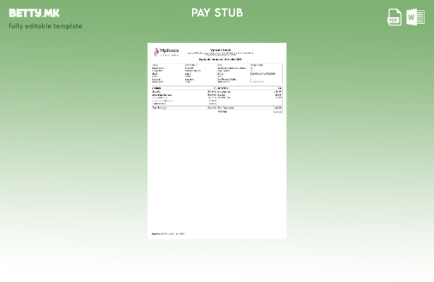 Модерен стил Шаблон за уплатница на компанијата Mphasis за ИТ