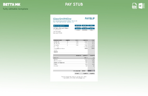 Модерен стил Шаблон за уплатница на фармацевтската компанија GlaxoSmithKline