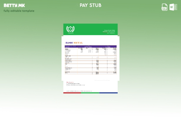 Модерен стил Шаблон за уплатница на Basic Metal Corporation