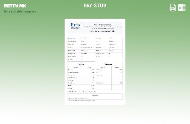 Модерен стил Шаблон за уплатница на Eris Lifesciences