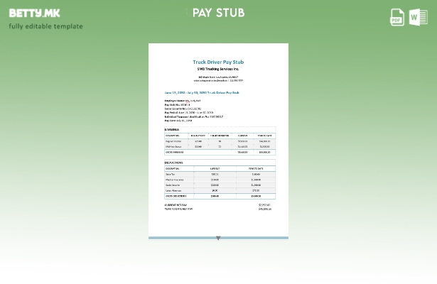 Модерен стил за SMB камионски услуги Inc. Шаблон за никулци за плаќање