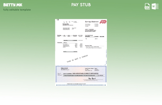 Модерен стил на шаблон за извод на заработка () ADP