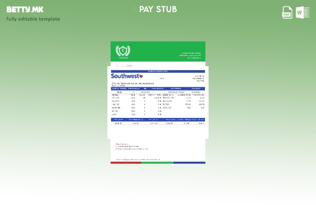 Модерен стил на шаблон за плати на компанијата USA Southwest Airlines