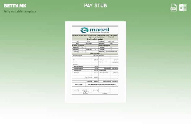 Модерен стил на шаблон за уплатница за здравствени услуги на ОАЕ Манцил