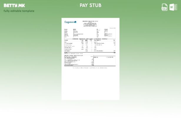 Модерен стил на шаблон за уплатница Capgemini Technology Services Индија