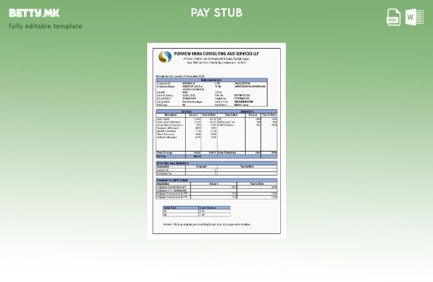 Модерен стил на Purview India Consulting and Services шаблон за уплатница