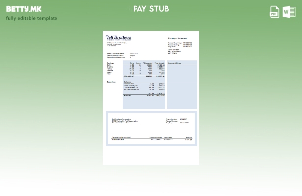 Модерен стил шаблон за изјава за заработка на компанија во САД