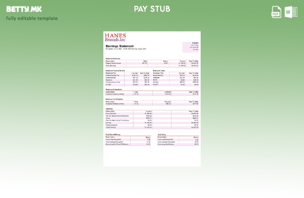 Модерен стил шаблон за изјава за заработка на компанија за облека во САД