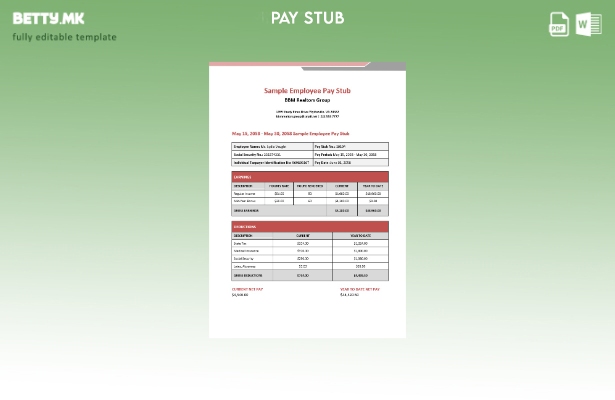 Модерен стил шаблон за никулци за плати на вработени во групата BBM агентите