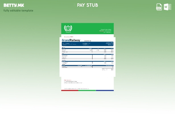 Модерен стил шаблон за плати на компанијата Гранд железничка