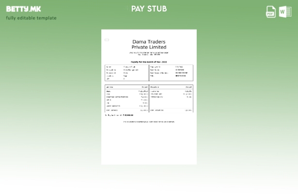 Модерен стил шаблон за уплатница Dama Traders