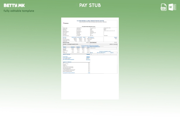 Модерен стил шаблон за уплатница Teleperformance Global Services