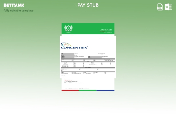 Модерен стил шаблон Concentrix уплатница