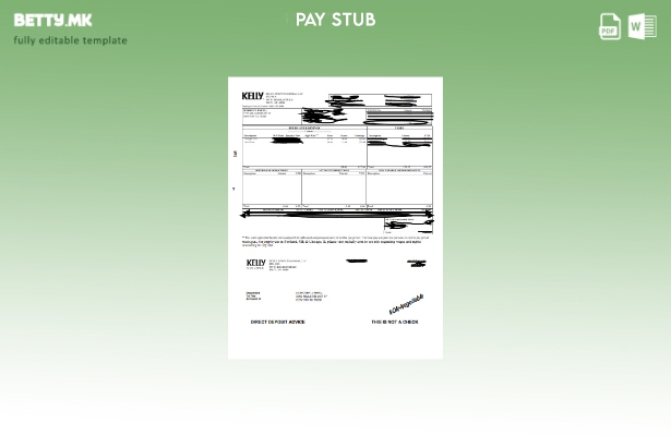 Модерен стил шаблон Kelly Paystub