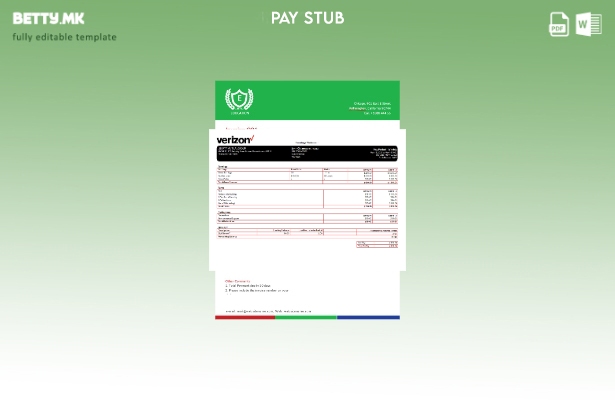 Модерен стил, шаблон за плаќање никулец за телекомуникациска компанија Verizon в