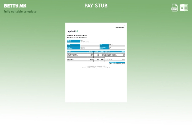 Модерен стил, шаблон за уплатница за компанија за управување со AGS Health