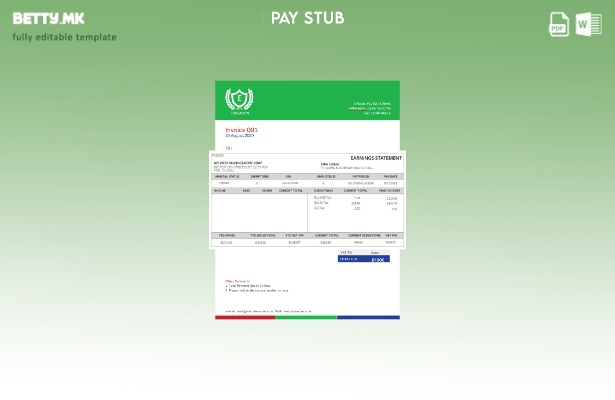 Модерен стил, шаблон за уплатница за корпорација за управување со USA WEST