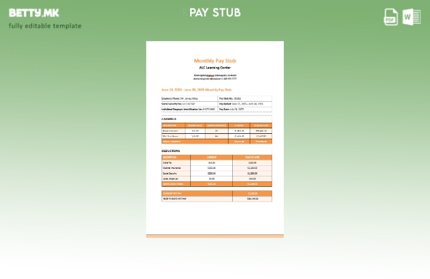 Центар за учење модерен стил Шаблон за месечна плата