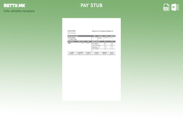 Шаблон за изјава за заработка и одбитоци во модерен стил на Конго Бомоко