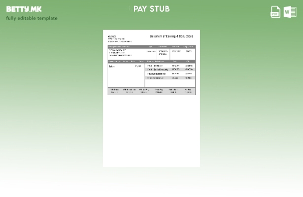 Шаблон за изјава за заработка и одбитоци на Крогер во модерен стил