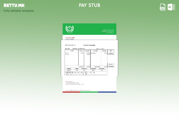 Шаблон за уплатница во модерен стил Тајланд (на тајландски јазик).