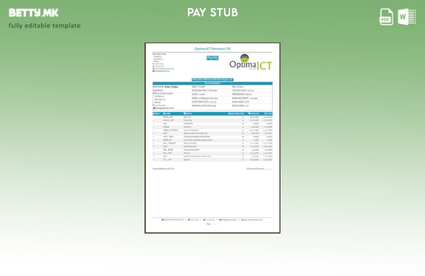 Шаблон за уплатница во модерен стил India Optima ICT Services LTD