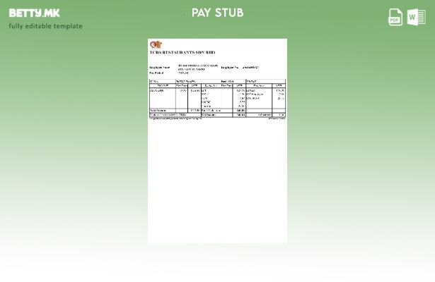 Шаблон за уплатница за ресторани во модерен стил