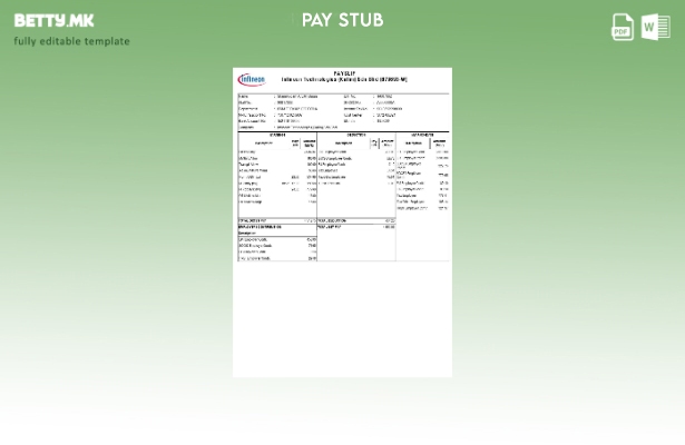 Шаблон за уплатница на Infineon Technologies во модерен стил