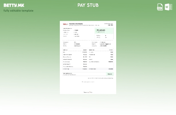 Шаблон за уплатница на Techno Engineers во модерен стил
