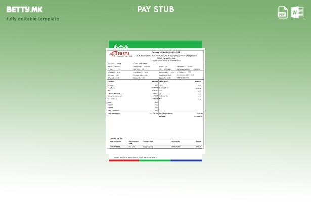модерен стил Индија Sensys технологии ПВТ. Шаблон за уплатница Ltd