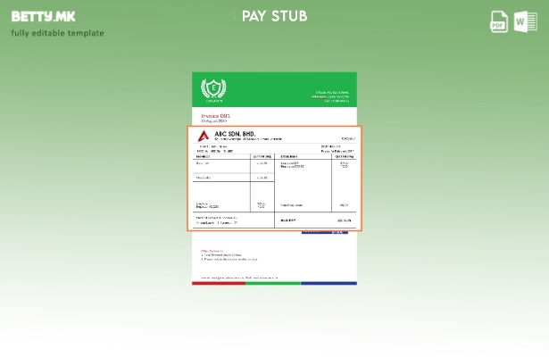 модерен стил Малезија ABC SDN. BHD. шаблон за плати