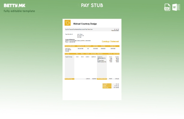 модерен стил САД Мајкл Кортни Дизајн графички шаблон за компанија за плаќање
