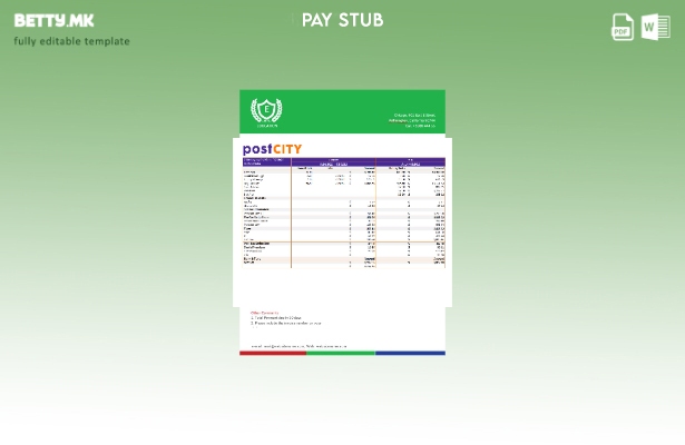 модерен стил Шаблон за изјава за заработка на пошта градска компанија