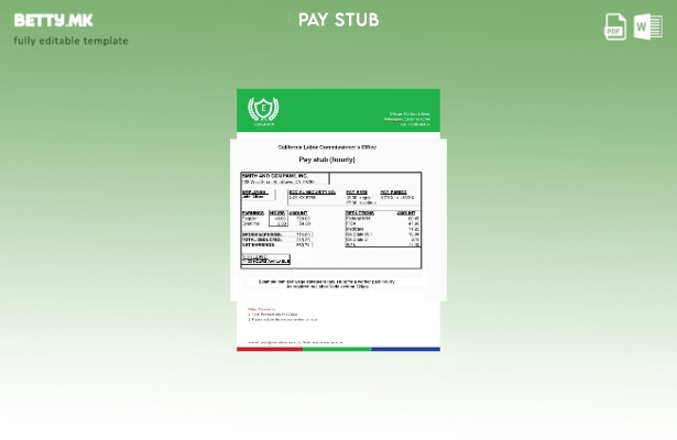 модерен стил Шаблон за исплатен никулец на Калифорнискиот комесар за труд