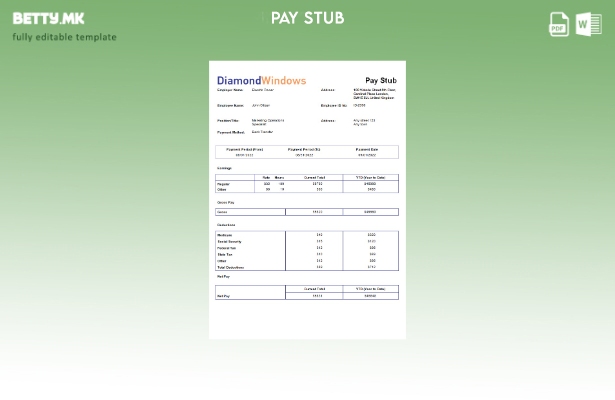 модерен стил Шаблон за платен список на градежна компанија за прозорци и врати