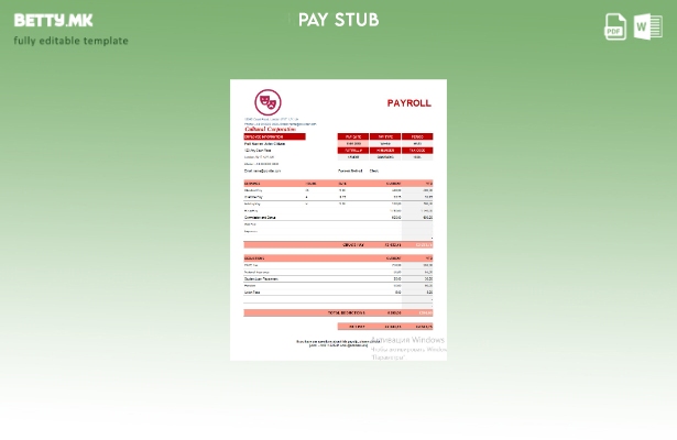 модерен стил Шаблон за платен список на културна корпорација