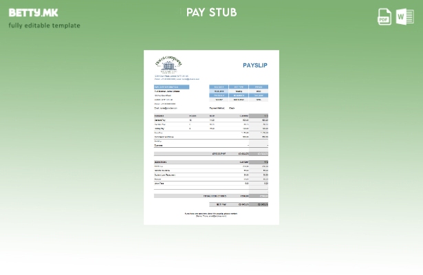 модерен стил Шаблон за платен список на хотелска компанија