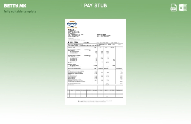модерен стил Шаблон за уплатница за регрутирање на Проман (на француски јазик).