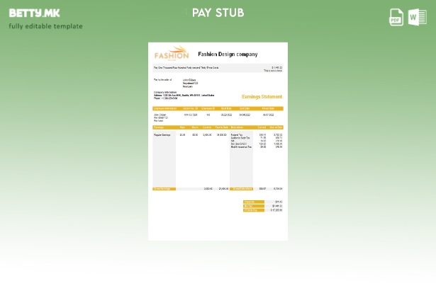 модерен стил Шаблон за уплатница на компанија за моден дизајн