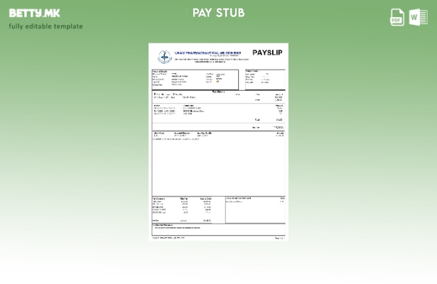 модерен стил Шаблон за уплатница Unam Pharmaceautical (M) Sdn Bhd