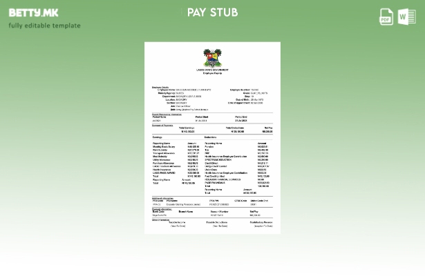 модерен стил ливче на вработени во државната влада на Лагос, шаблон за верзија