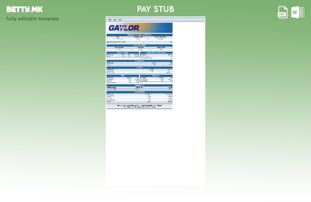 модерен стил Gaylor Electric извод за заработка и одбитоци шаблон за никулци