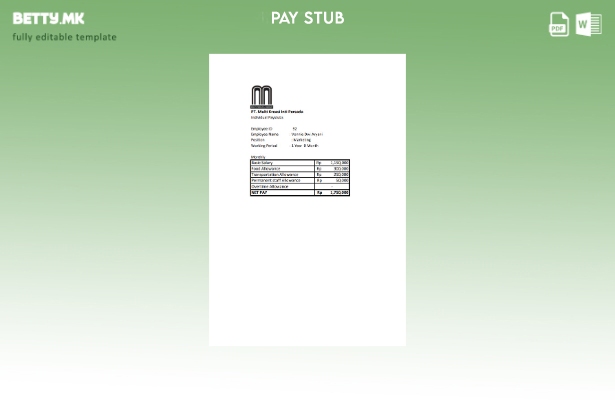 модерен стил PT. Шаблон за исплата на плата Multi Kreasi Inti Persada