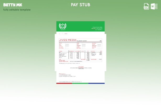 модерен стил USA Jives Media рекламна компанија paystub шаблон